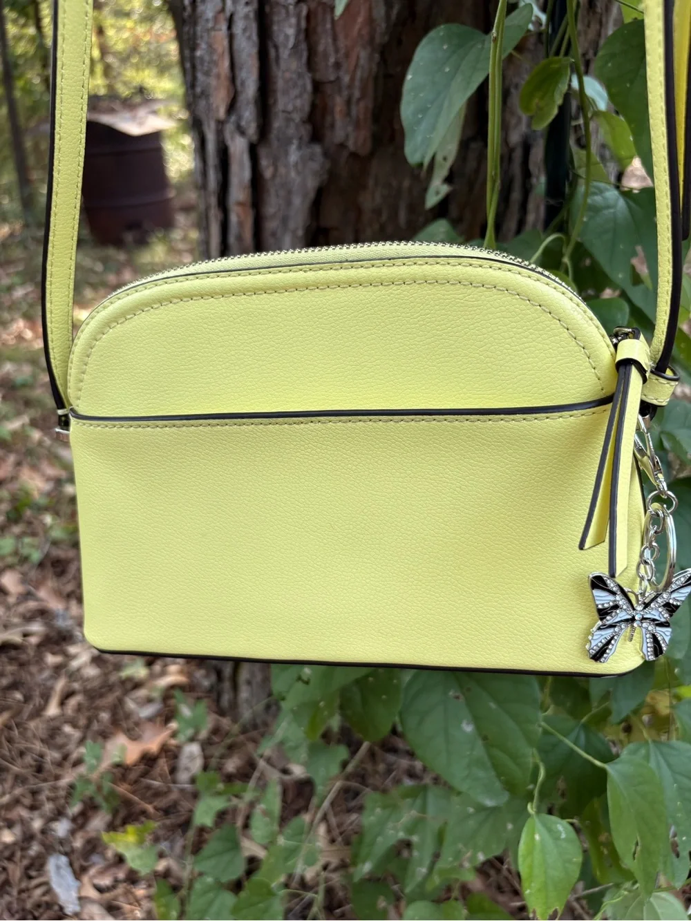 Kate Spade New York saffiano leather crossbody bag yellow